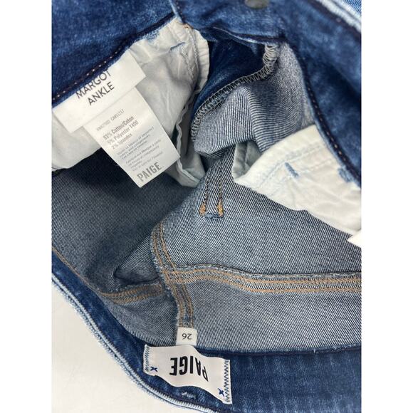 Paige Margot Ankle Jean With Torn Hem in Acoustic Distressed - Picture 7 of 12